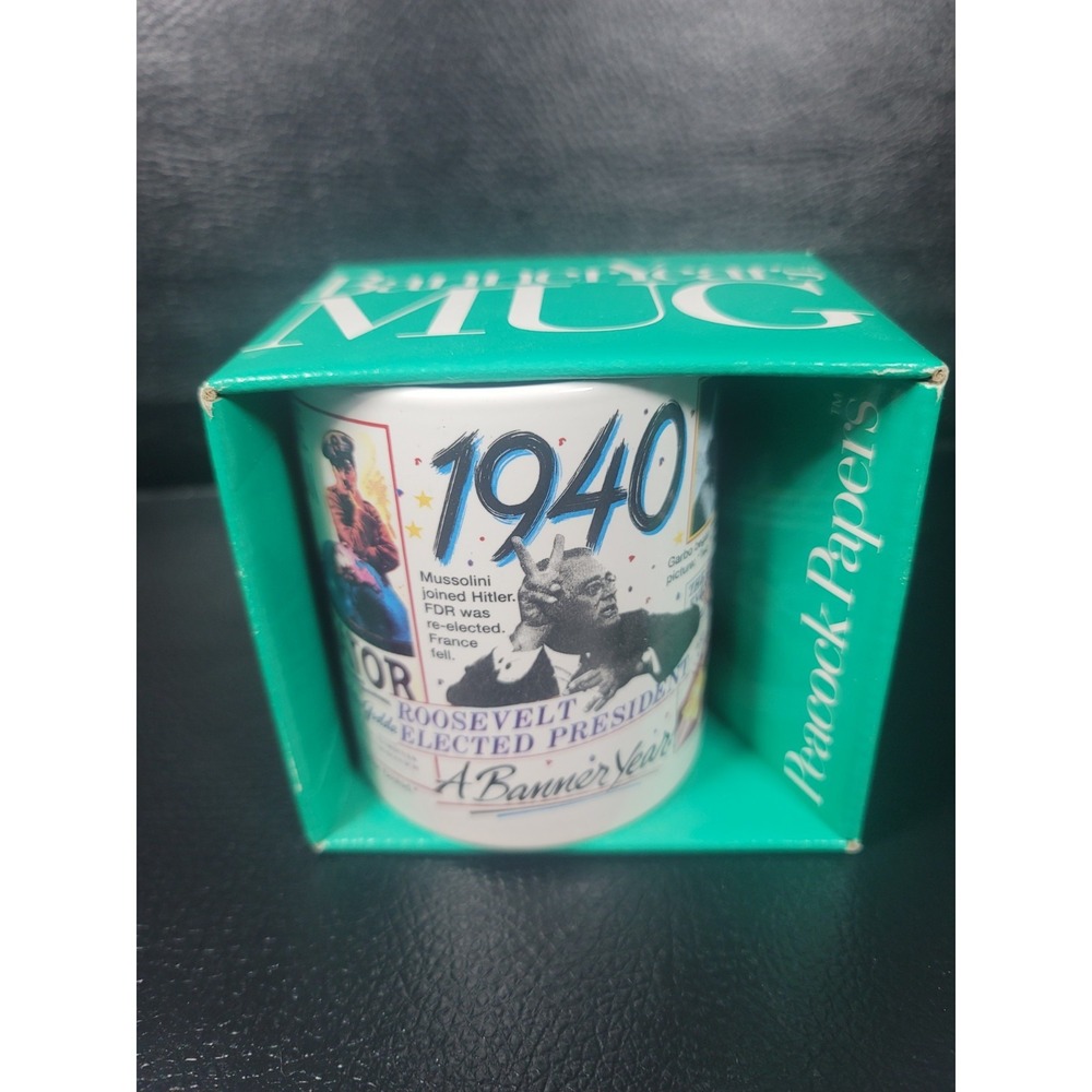 Born In The 1940s Coffee Mug Birthyear Gift USA Coffee Mug Roosevelt Banner Year